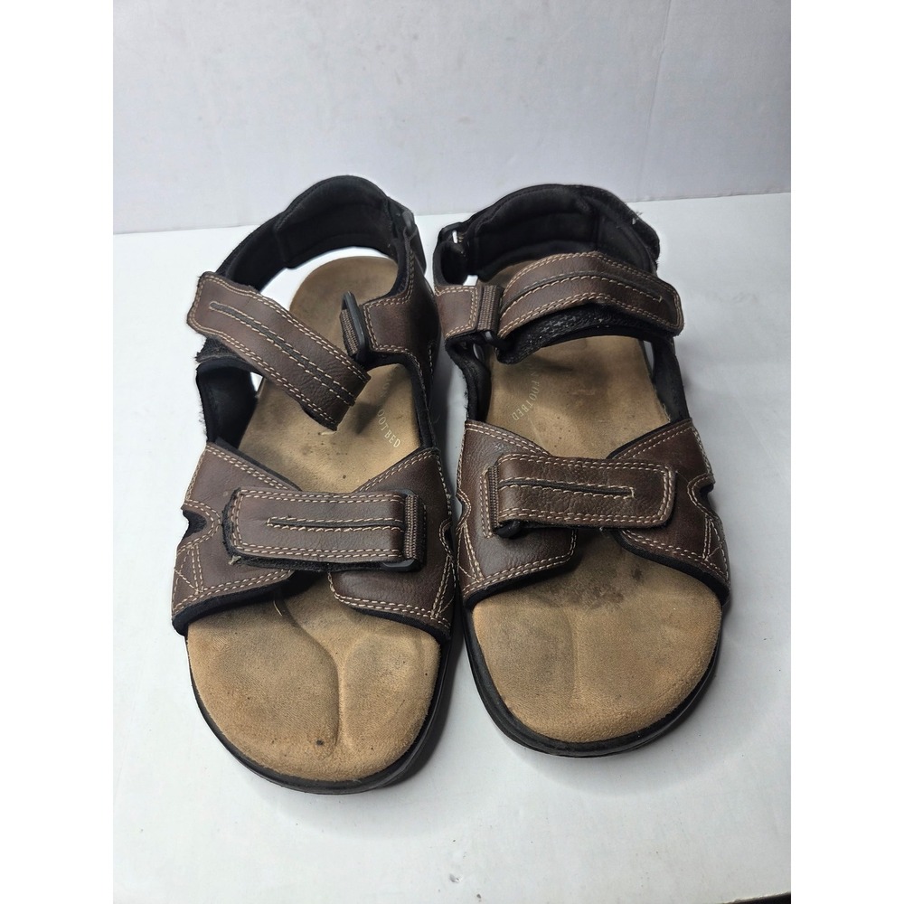 Dockers Mens Brown Fisherman Sandals Triple Strap Fusion Footbed 10M 90-21389
